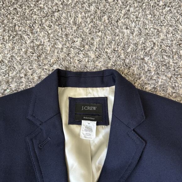 J Crew Women's Schoolboy Blazer Navy Blue Gold Buttons Size 00 Preppy Wool Blend - Picture 3 of 5